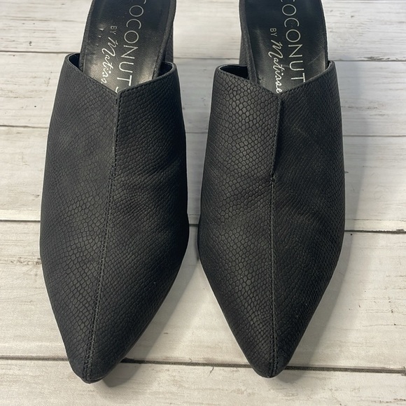 Coconuts by Matisse Black Night Moves Vegan Slip On Chunky Heels Mules - Picture 11 of 12